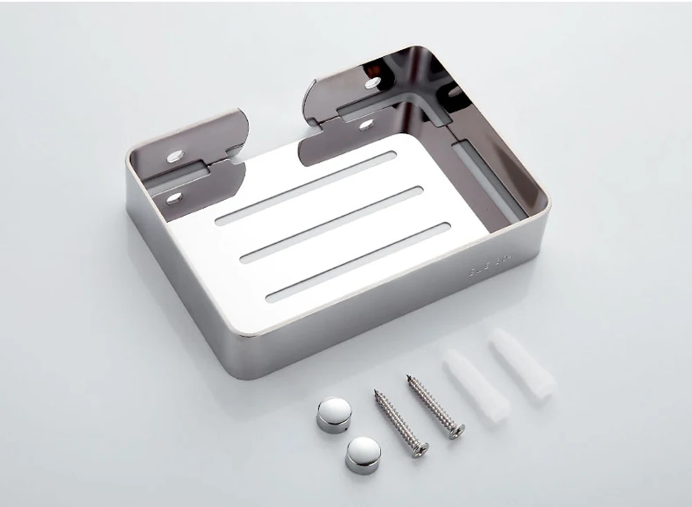 Stainless Steel Soap Dish Bathroom Storage Soap Rack Plate Box Container Wall Storage Rack Holder