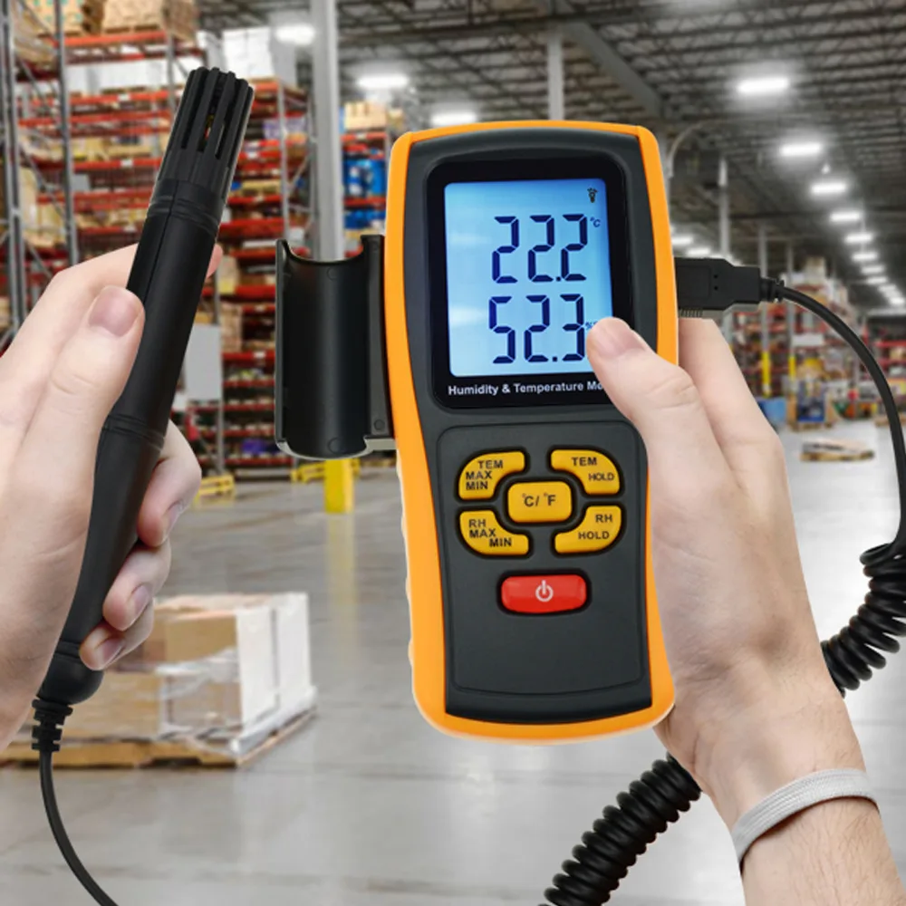 ЖК цифровой измеритель влажности и температуры датчик типа K сенсорный термопары