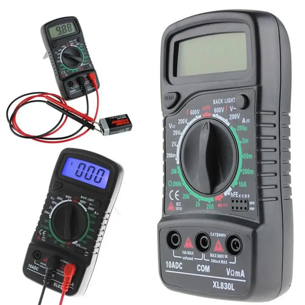XL830L Цифровой мультиметр портативный AC/DC Измеритель Напряжения DC Амперметр
