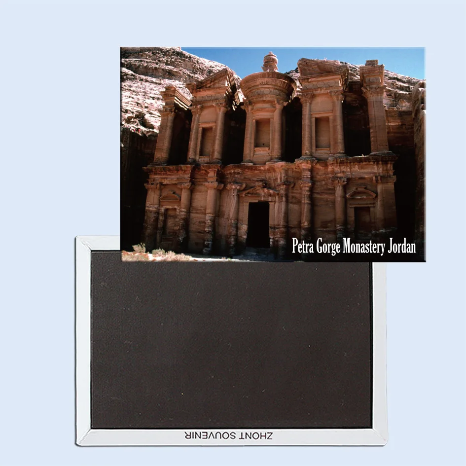Магниты на холодильник для путешествий 78*54 мм Petra Gorge Monastery Jordan жесткие магниты из