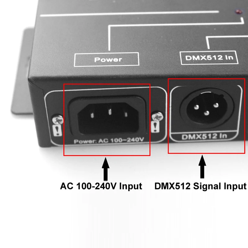 4CH/8CH светодиодный DMX контроллер усилитель AC100/240 V распределитель сигналов DMX работать с светодиодный DMX контроллер 512 консоли и DMX декодер