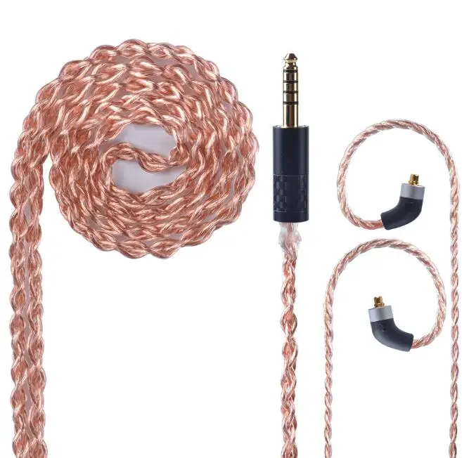 4.4MMCX AK OFHC 24 AWG 6N высокой чистоты Медь кабель 2,5/3,5/4,4 мм балансный кабель для наушников с разъемом MMCX из Тайваня для HQ8 олова T2 - Цвет: 4.4MMCX