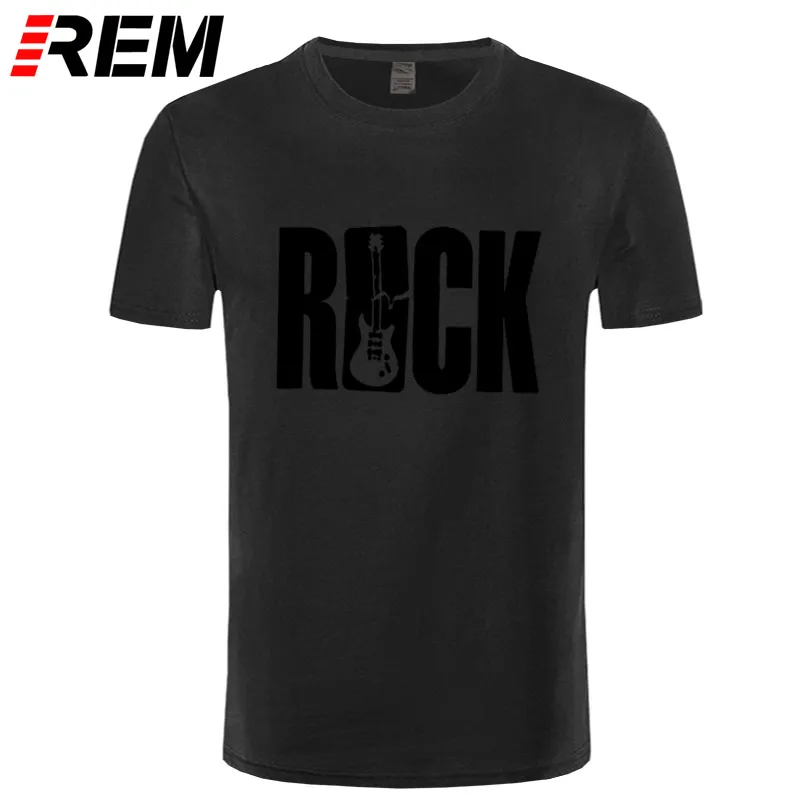 REM новая уличная Мужская футболка с круглым вырезом и коротким рукавом рок-гитары музыкальная футболка с принтом хип-хоп рок-н-ролл футболки Топы Harajuku - Цвет: black black