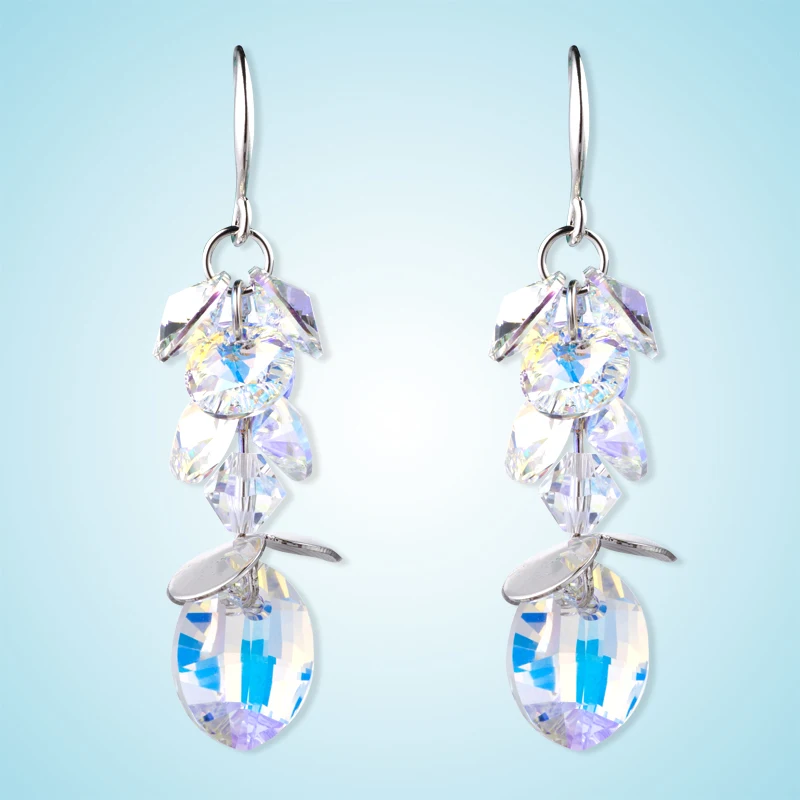 High Quality Austrian Crystal Pending Dangling Earrings For Women heart shape Fine Jewelry | Украшения и аксессуары