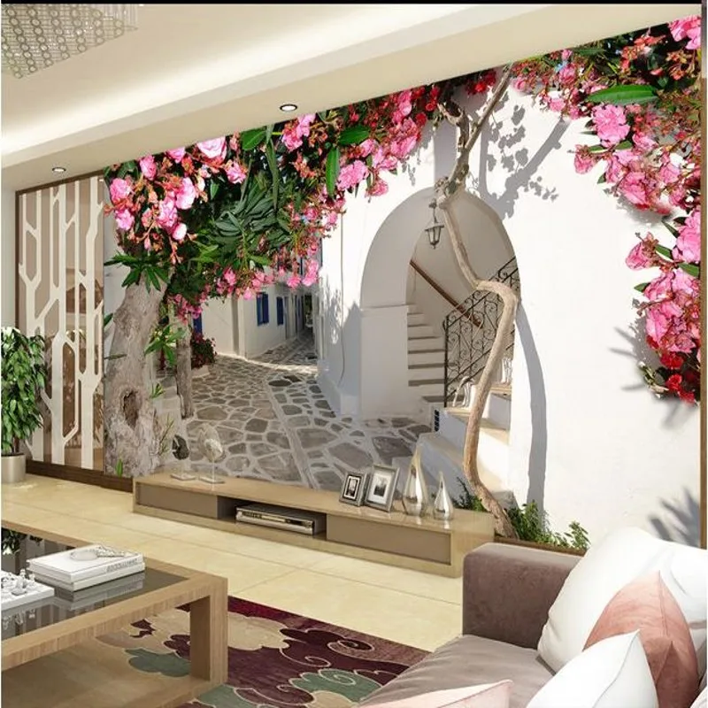 3D фото обои Гостиная ТВ фон спальня диван стерео Сад цветы обои|photo wallpaper|mural wallpaper3d