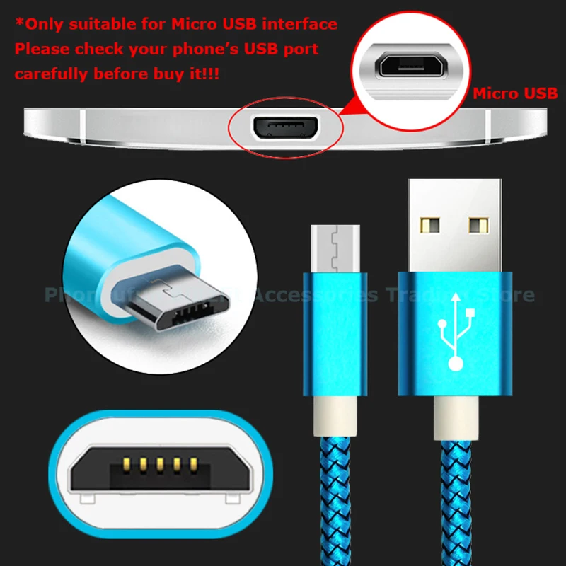 Зарядный кабель Micro USB 0 5 м 1 2 3 длинный для Samsung Galaxy J3 J5 J7 2017 A3 A5 A7 2016 2/3 метра 200 см 300