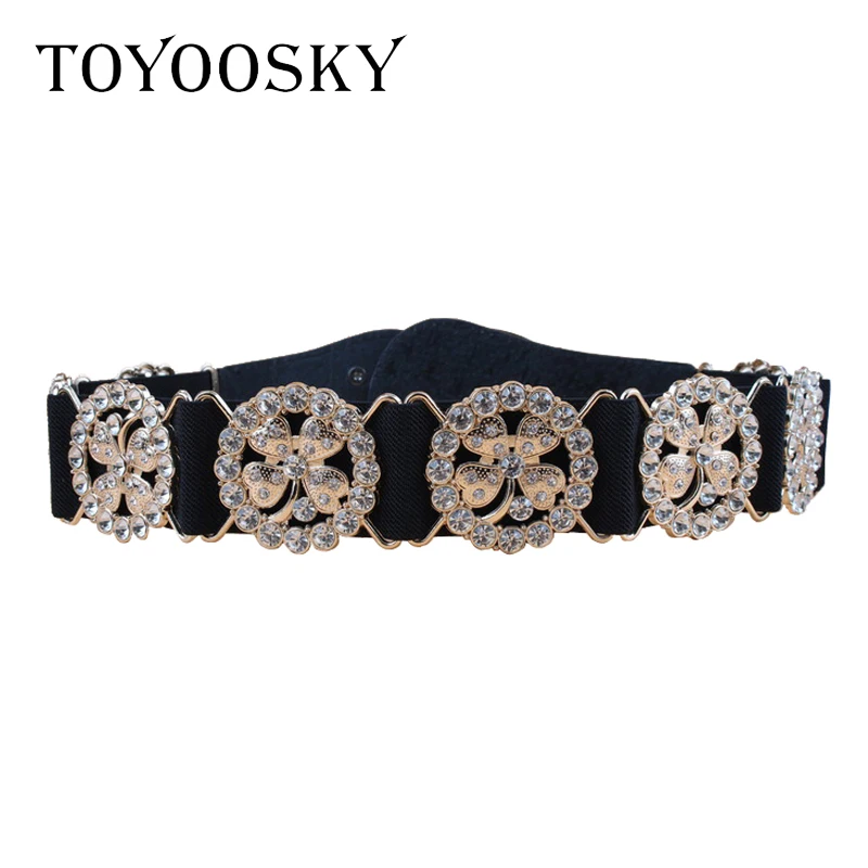 Роскошный дизайнерский женский пояс эластичный широкий Bling Стразы инкрустация Бабочкой Пряжка из сплава гладкая поверхность поясной ремень Femme
