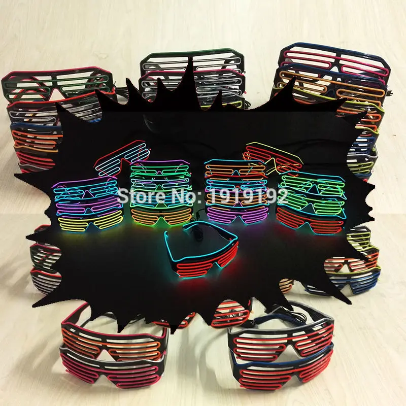 Модные двухцветные светящиеся светодиодные очки EL солнечные с проволочной