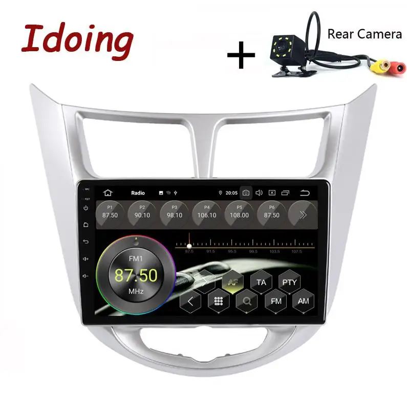 Standard with Camera Idoing 10," автомобильный радио мультимедиа No 2Din Android 9,0 видео плеер навигация gps для Solaris hyundai 1 2 Accent Verna I25 sedan - Цвет: Standard with Camera