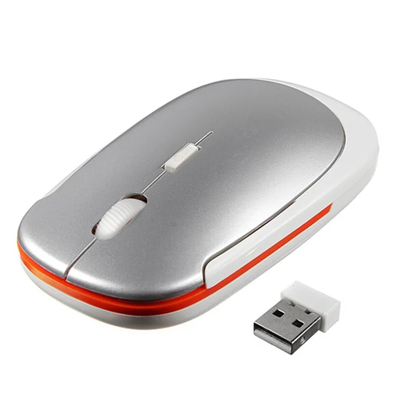 white SeenDa, беспроводная мышь, USB, нано приемник, 2,4G, супер тонкая мышь для ноутбука, ноутбука, ПК, для дома и офиса, портативная Бесшумная мышь - Цвет: white