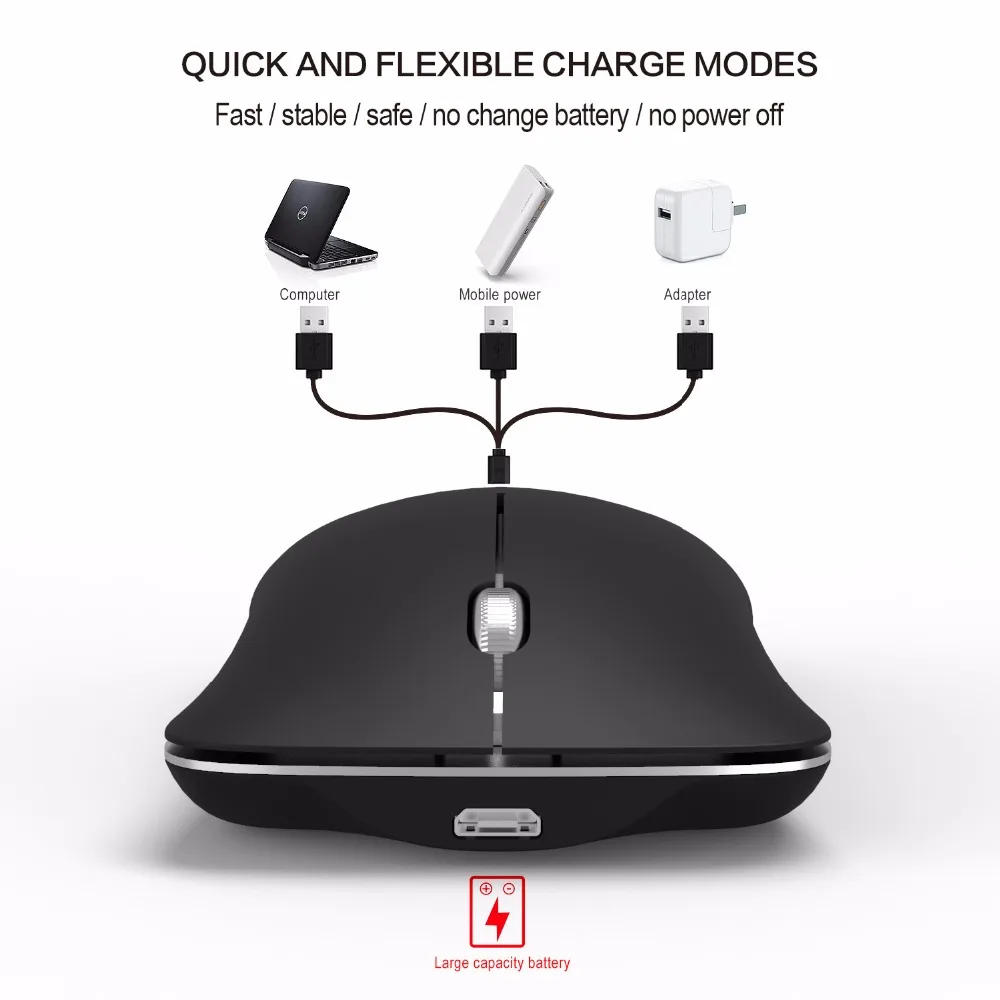 HXSJ T23 2,4G беспроводная мышь Bluetooth 4,0 мышь Utral тонкий двойной режим ноутбук игровая мышь для Windows Mac Бесшумная офисная