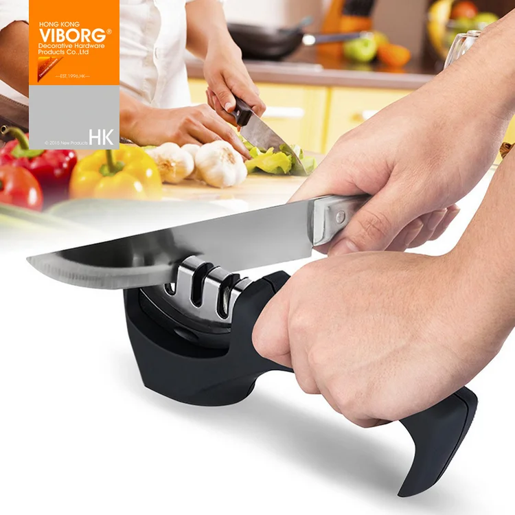 Профессиональная точилка для кухонных ножей VIBORG Easy 3 ступенчатая Алмазная ручная