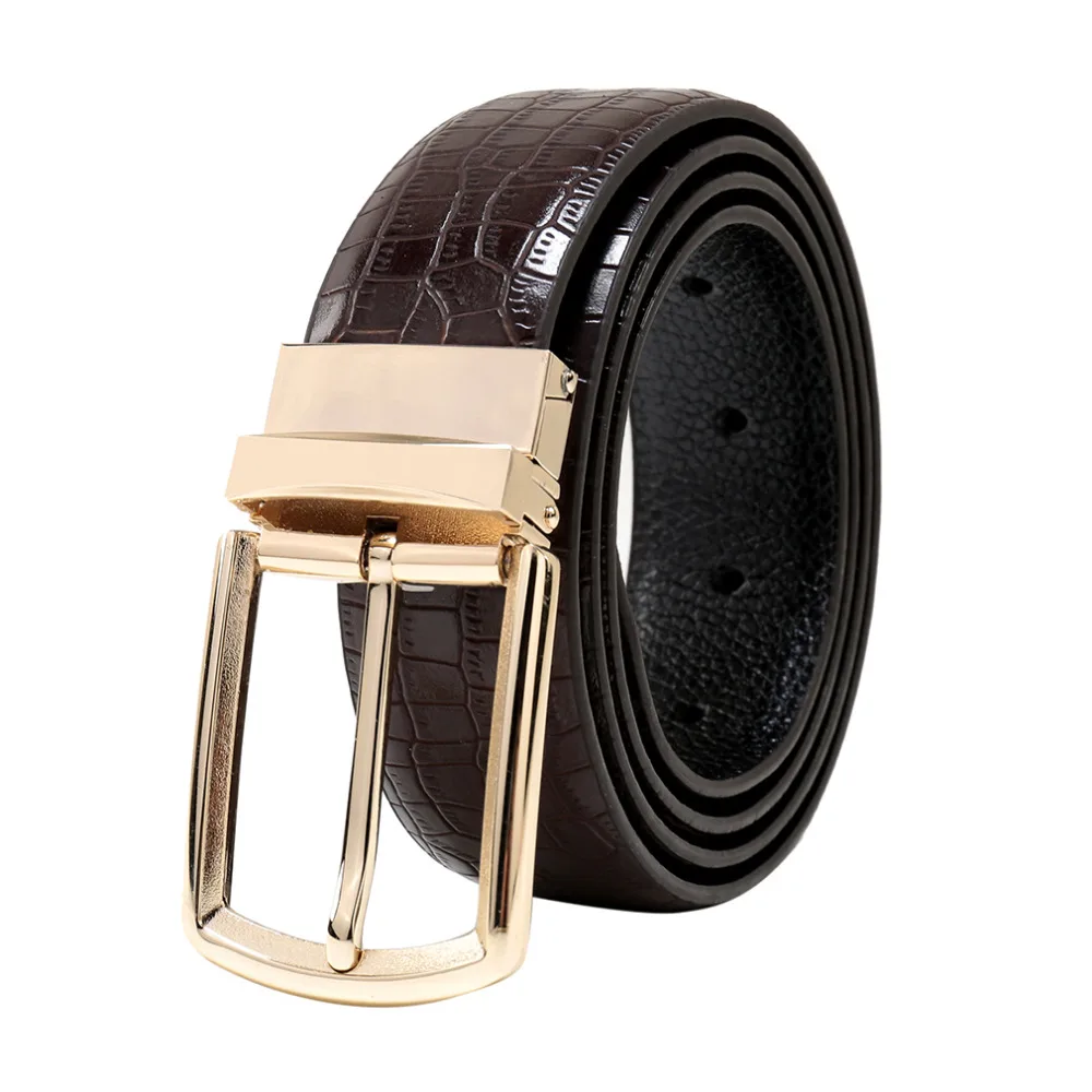 Крокодил Поверхность мужской ремень кожаный Реверсивные ремни для мужские