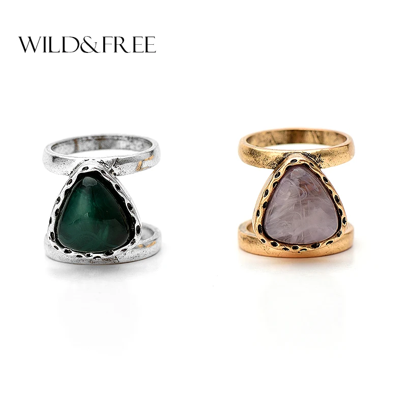 Женское Винтажное кольцо средней длины большое полимерное перстень в форме