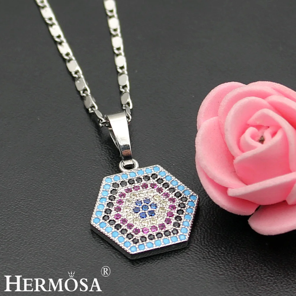 Hermosa ювелирные изделия горячая мода шестиугольник серебро 925 пробы цвет красота