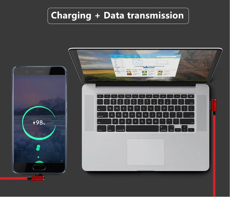 2.4A L-Line 90 градусов локоть usb type C кабель для samsung S8 Note 8 зарядный кабель для синхронизации данных для Xiaomi Redmi Note 7 mi 9 K20 Pro