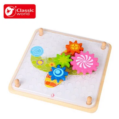 Классический Мир натуральное дерево ручной работы головоломка конфетный цвет