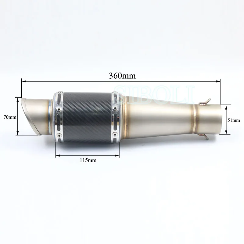 Универсальный глушитель выхлопной трубы для мотоцикла 51 мм побега со съемным дБ