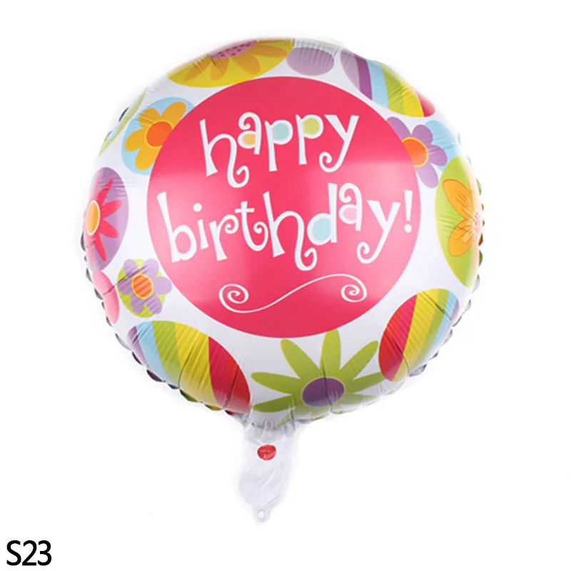 S23 18 дюймов Globos фольгированные шары «С Днем Рождения» детский душ надувные игрушки баллон из гелий круглый воздушный шар для детской вечеринки - Цвет: S23