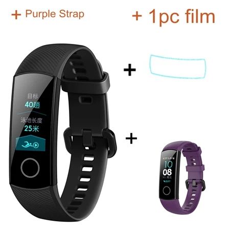 add purple strap huawei Honor Band 4 стандартная версия смарт-браслет сенсорный цветной экран монитор сердечного ритма во время сна водонепроницаемый - Цвет: add purple strap