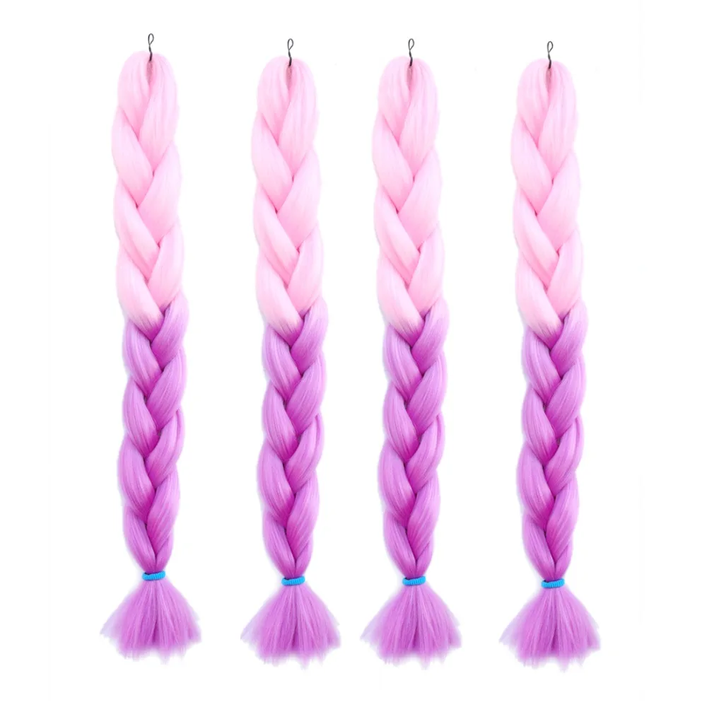 Черный и Серый Волос 24 100 г Ombre Крючком BraidTwo Тон Высокая Температура Волокна Kanekalon