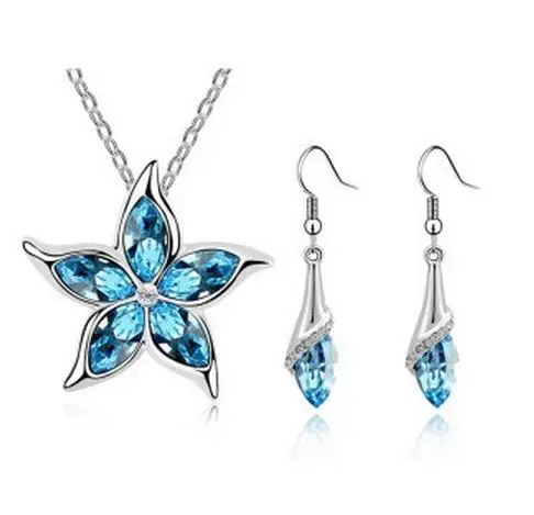 Модные новые Ювелирные наборы с пятью листьями и цветами раньше серьги CS187B9 ABC |