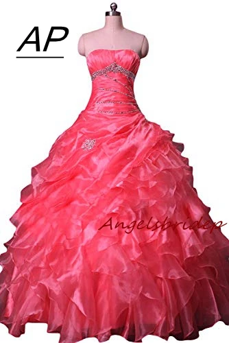ANGELSBRIDEP размера плюс корсет Quinceanera платье 2021 Роскошные органзы без бретелек