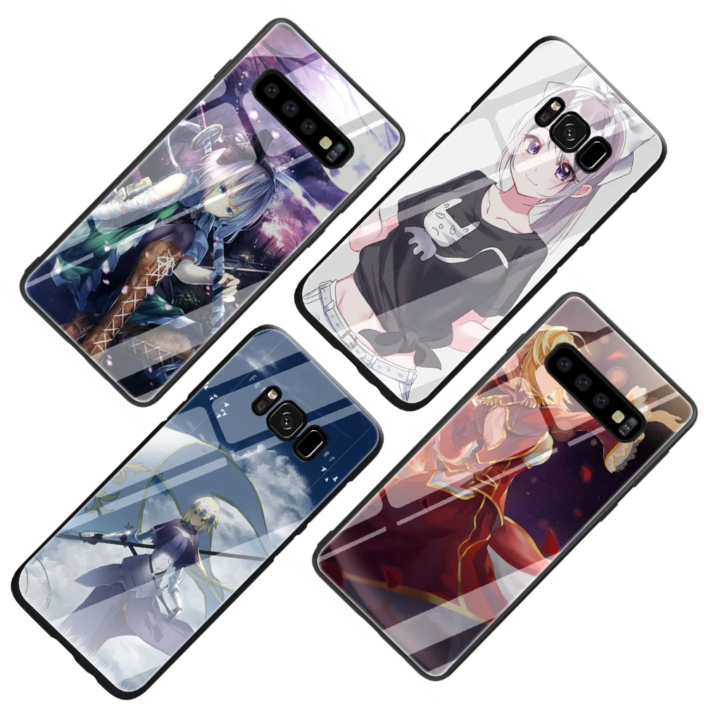 Fate Grand Order аниме закаленное стекло чехол для телефона samsung Galaxy S7 edge S8 Note 8 9 10 Plus A10 20 30 40 50 60 70