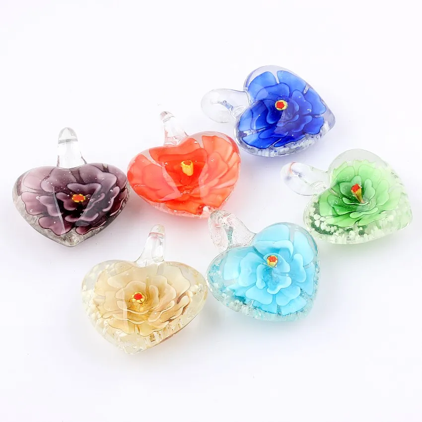 Оптовая продажа 6 шт. ручная работа муранский лэмпворк стекло смешанные цвета