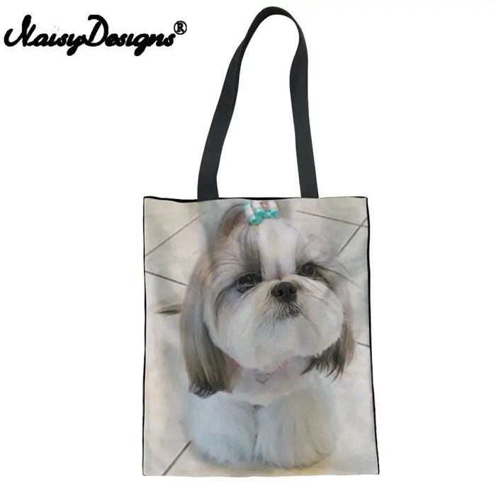LMF3516Z22 Бесшумная дизайнерская женская сумка для покупок Shih Tzu Dog с принтом, женская сумка-тоут, сумочка для покупок, женская сумка через плечо, Kawaii, школьные сумки для детей - Цвет: LMF3516Z22