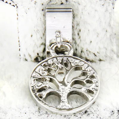 Life Tree Silver Кристалл юкам Сердце Любовь Дерево жизни болтаются белый серый черный оранжевый кисточкой кулон слайд талисманы хранитель для браслета ювелирных изделий - Окраска металла: Life Tree Silver