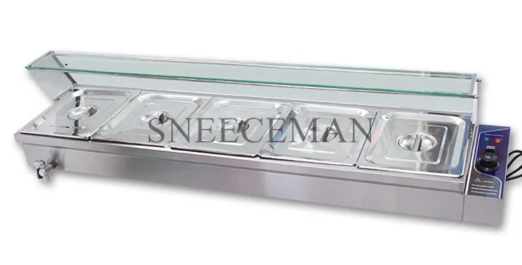 5 кювет электрическая нержавеющая сталь подогреватель горячего пищи буфетный