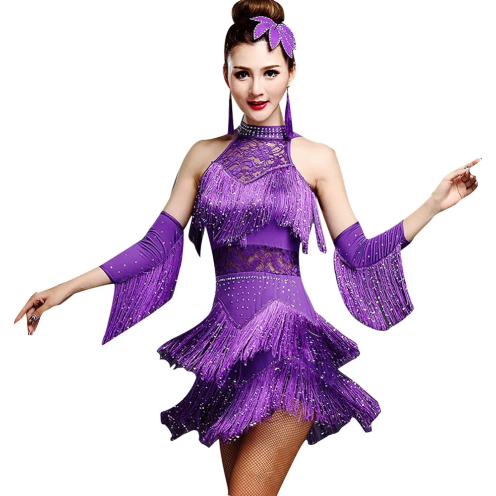 Платье с бахромой для латиноамериканских танцев платье грейгсби рукавами