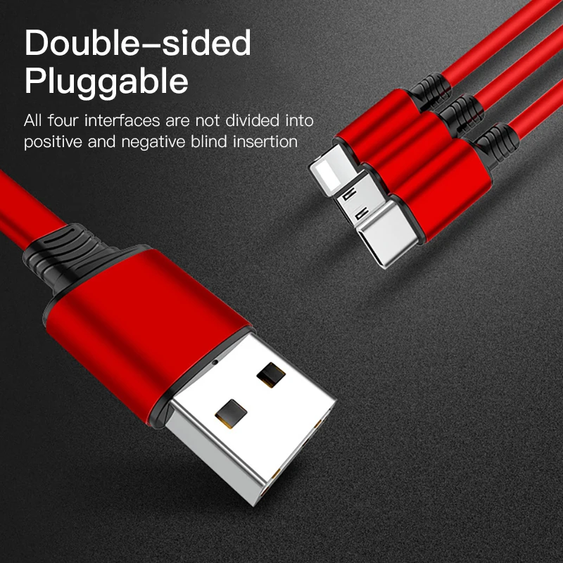 ACCEZZ 120 см 3 в 1 Выдвижной кабель освещения Micro usb type C для iPhone X 8 samsung S8 S9 huawei P9 портативные кабели для зарядки