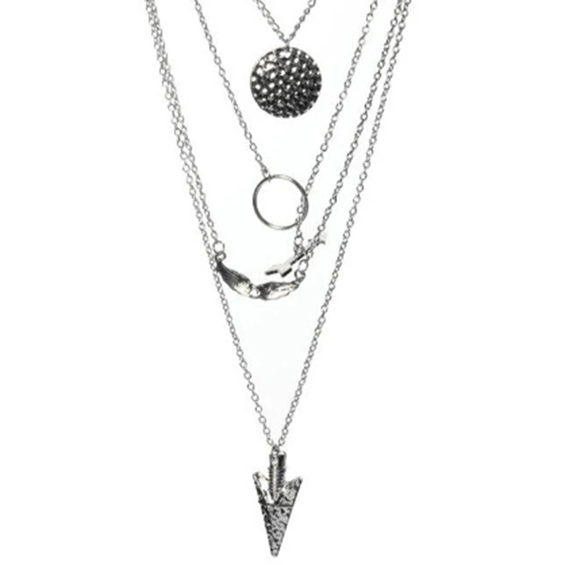 Новинка 2017 года пикантные Для женщин Многослойные нерегулярный кристалл кулон