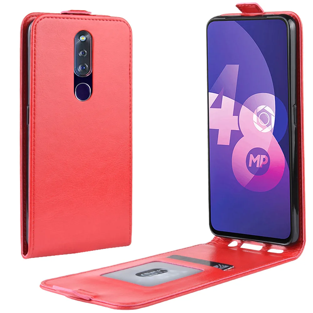 Leather Case Cover For OPPO F11 Pro Lichi Skin Magnetic Flip Pu Phone protective case Shell | Мобильные телефоны и