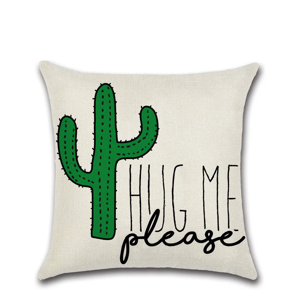 New style English phrase Cushion Cover Black and White Cotton linen Throw Pillow Case Pineapple cactus | Дом и сад