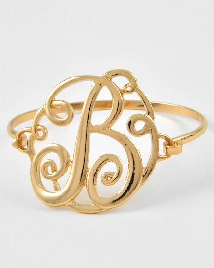 HOT monogram initial B bangle 26 initials letters top quality excellent finishing letter bracelets for women girl jewelry B00002 | Украшения