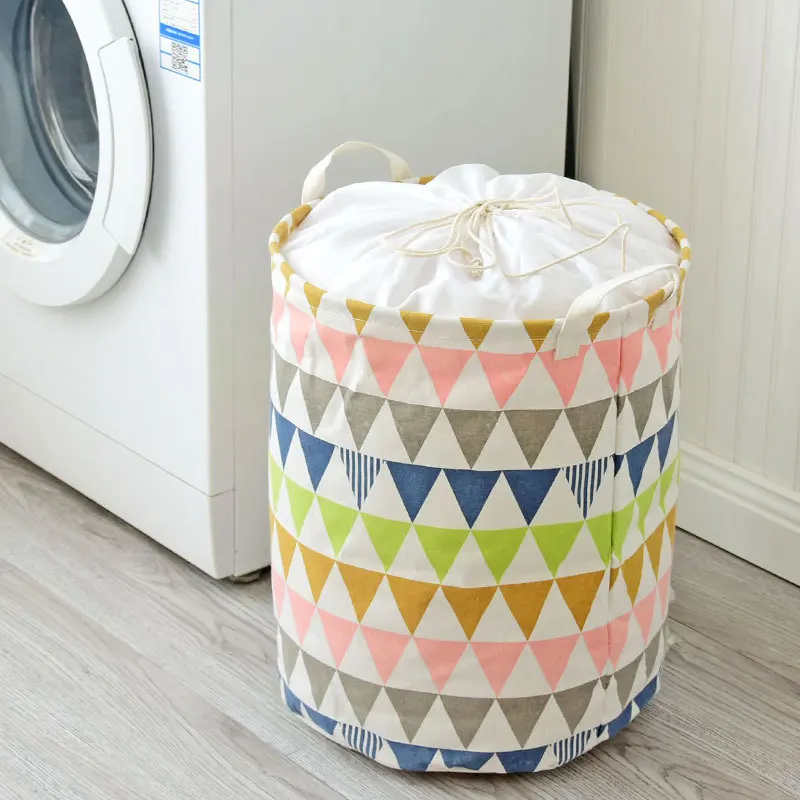 Drawstring корзина для хранения белья большая емкость Детская Игрушка Корзина для мытья корзина для белья органайзер для грязной одежды ведро для хранения - Цвет: triangle