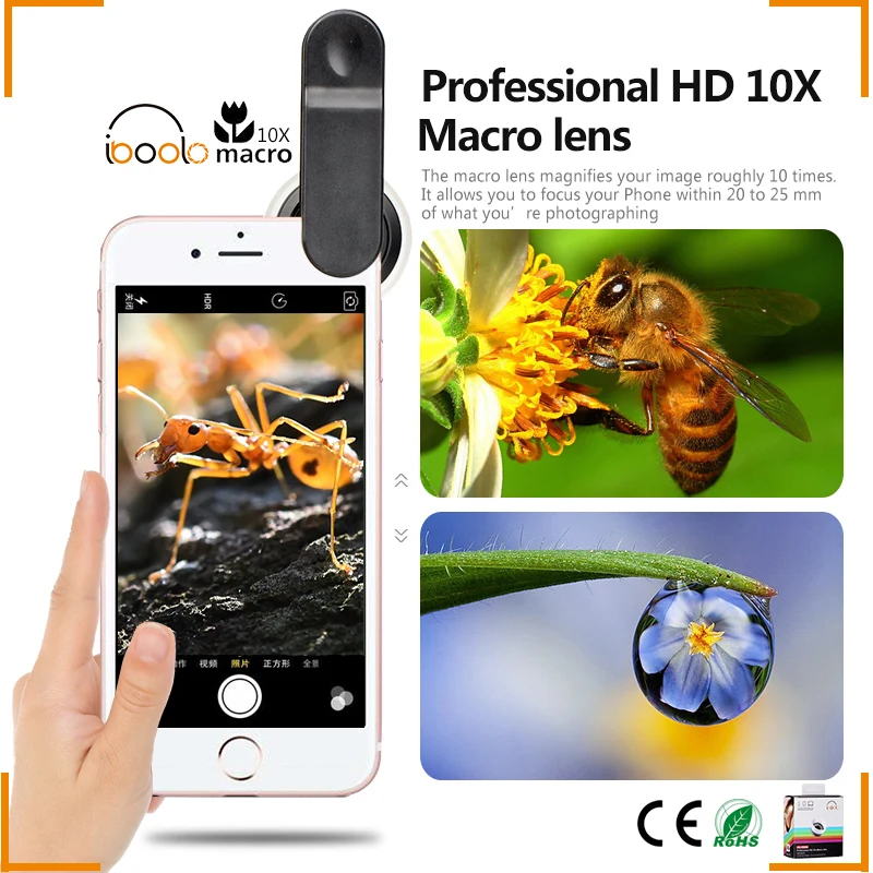 Nulaxy телефон объектив камеры съемный клип Профессиональный HD10X макрообъектив для