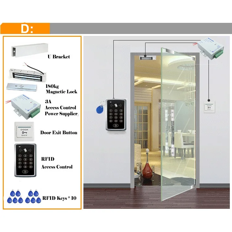 Система контроля доступа RFID набор деревянных очков и дверей + Электрический