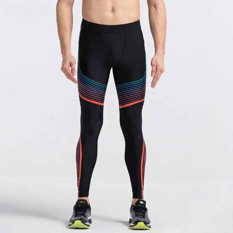 Высококачественные эластичные полосы сжатия мужчины бег брюки тренажерный зал
