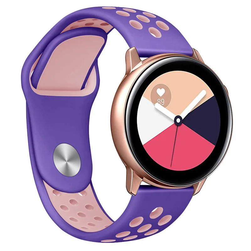 1 purple-pink Спортивные ремешки для samsung Galaxy Watch, активные полосы, защита экрана, браслет для samsung Galaxy Watch, активный Чехол, ремешок - Цвет ремешка: 1 purple-pink