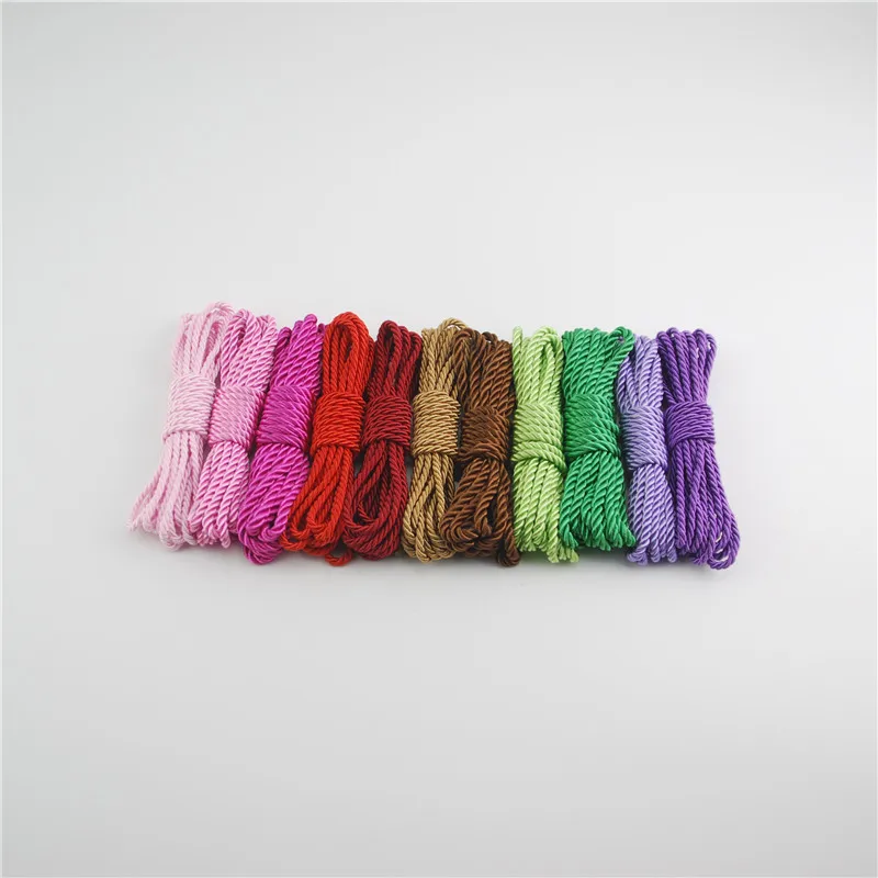 FASMILEY DIY Cord Jewelry findings 3 мм плетеный Канат мульти сплошной Цвет витая нить DIY аксессуары строка товарами на расстоянии до 20 м DS217