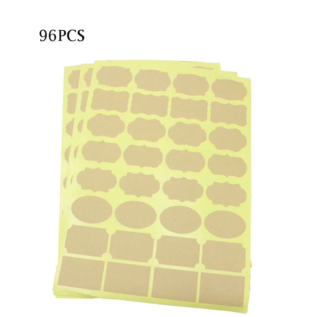 3 Sheets 96 pcs Крафт-бумага меловая доска Этикетка наклейки для эфирного масла бутылки Мейсон банки или Fo - Цвет: 3 Sheets 96 pcs