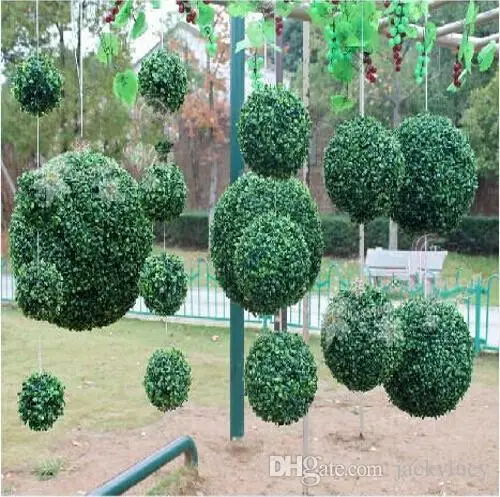 

New Artificial Plastic Milan Grass Plant Kissing Ball Hanging Craft Ornament For Home Garden Wedding Centerpiece Decoration