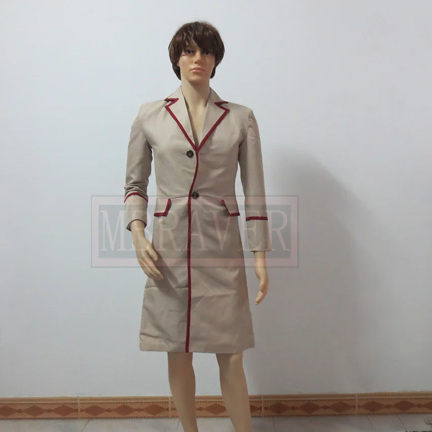Doctor Who cosplay кто является врачом 5th Roja красная полоса бежевое пальто мужской костюм для косплея