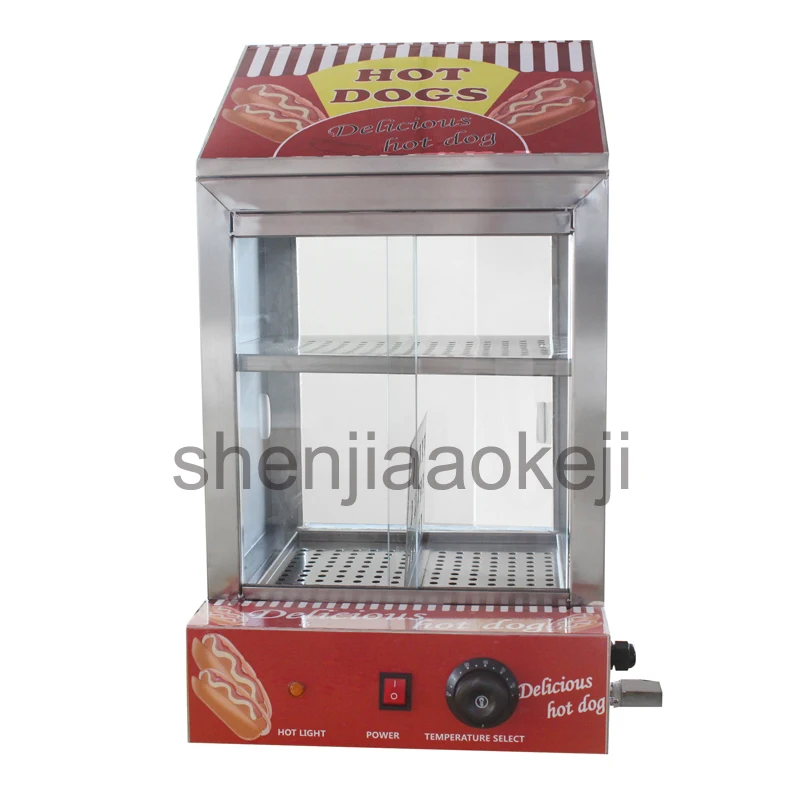 

Hot dog Bun insulation cabine Commercial Snack insulation cabinet Electric Sausage Hot Dog Cooker Hotdog Warmer 220v 1500w 1pc