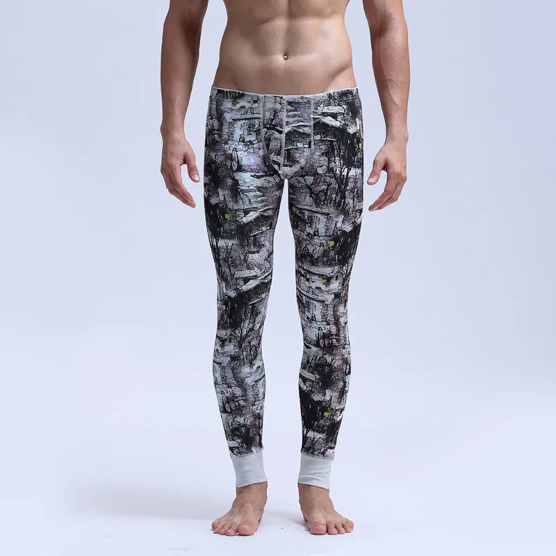 Кальсоны мужские теплые тонкие эластичные брюки из хлопка облегающие леггинсы