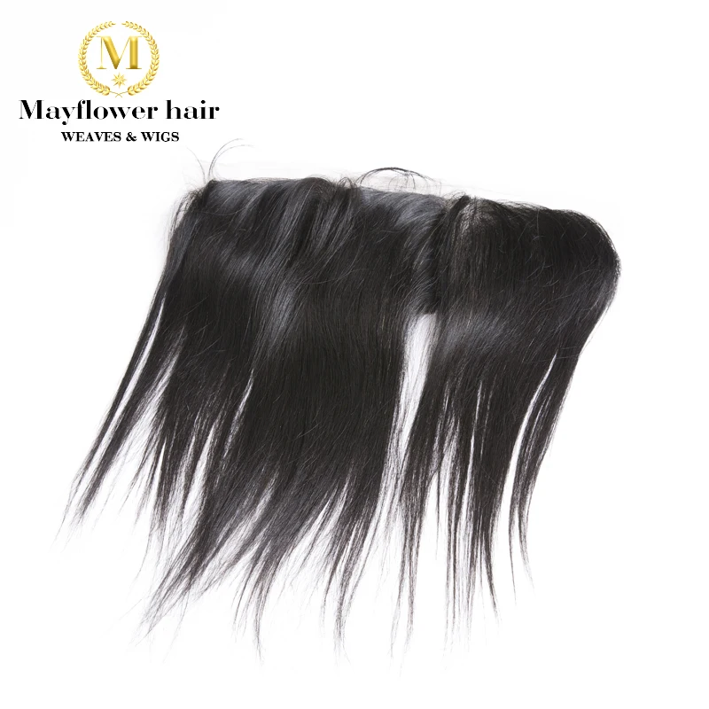 

Mayflower Raw Virgin Malaysian straight hair 2/3/4 bundles with 13x4'' lace frontal Full hand tied with baby hair Free shipping
